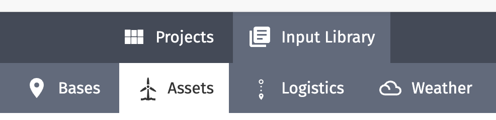 The input library&#39;s Assets tab