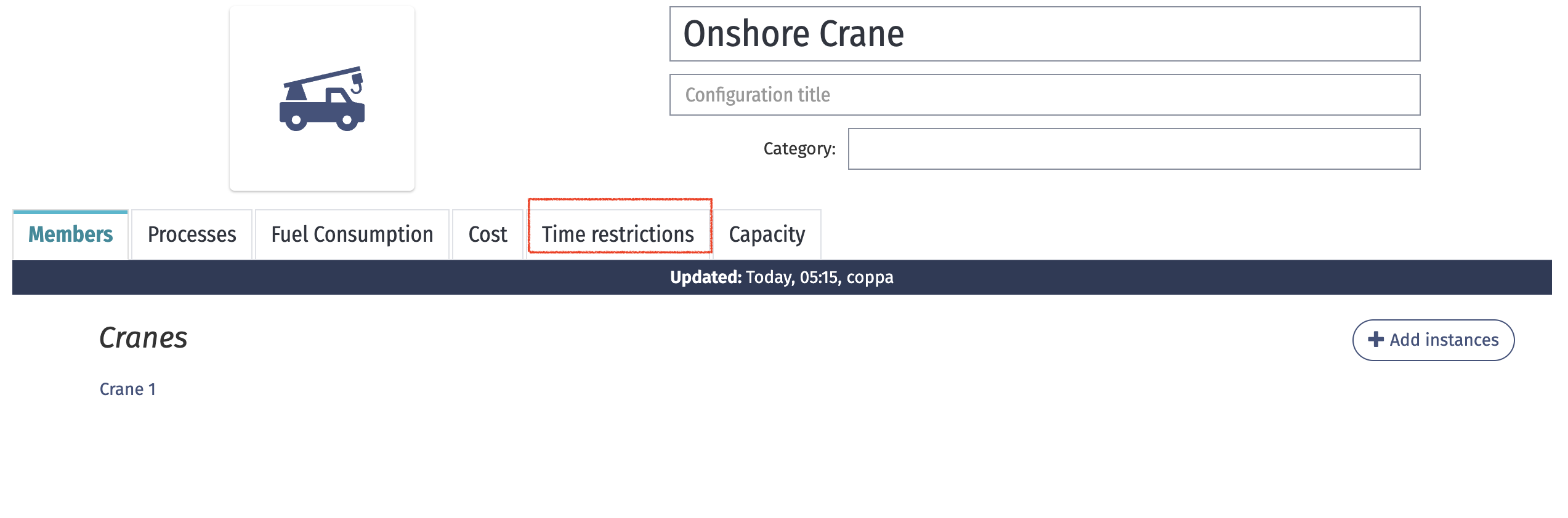 The time restrictions tab