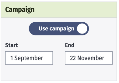 The Use campaign toggle