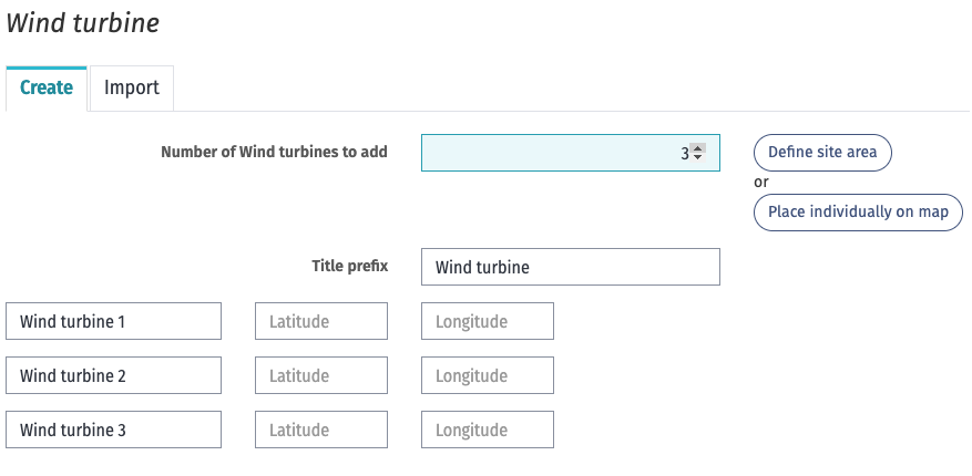 Enter number of turbines