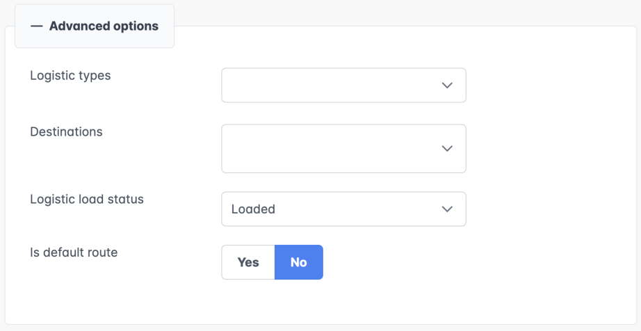 Route planner advanced options