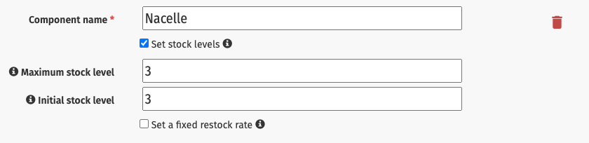 Set stock levels